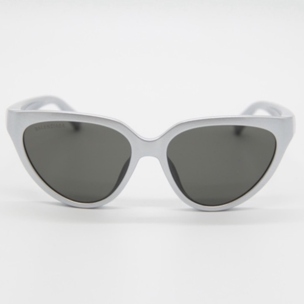 Balenciaga Metallic Silver BB0149S Cat Eye Unisex Sunglasses - Picture 3 of 9